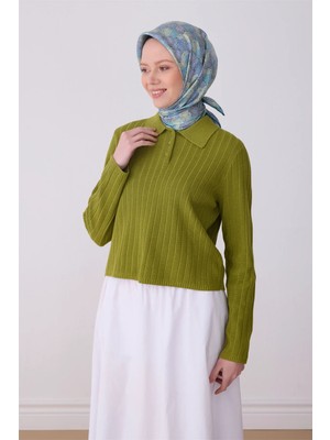 Belli Çok Renkli Obje Desen %100 Twill İpek Eşarp 4313 - 51