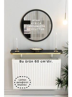 Feyza Design Siyah Gold Petek Üstü Tak Çıkar Uçan Raf & Dresuar Oval 60CM