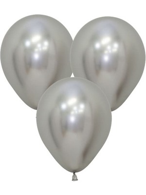 Gemar Metalik Balon Gümüş Silver - 15 Adet