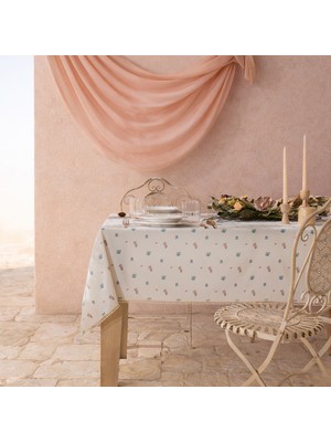 Evidea Soft Pane Dantelli Masa Örtüsü - Ekru - 150X200 cm