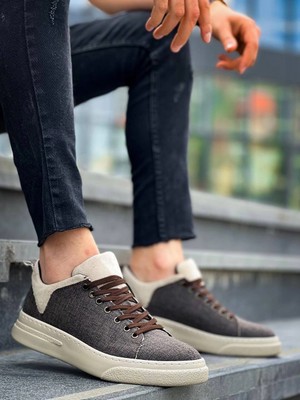 Flamex KB-X204 Kuback Taba Bej Keten Bej Yüksek Taban Günlük Erkek Spor Ayakkabı