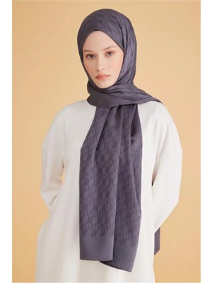 Belli Geometrik Desen Fresh Safir Koyu Gri Şal 3 98