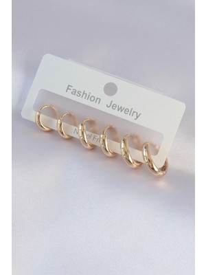 Kocadal Mht Pirinç Gold Renk Oval Küpe Seti Mht