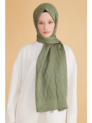 Belli Geometrik Desen Fresh Safir Çimen Yeşili Şal 3 01