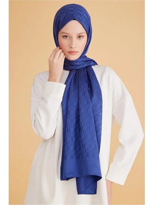 Belli Geometrik Desen Fresh Safir Lacivert Şal 3 169
