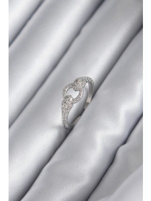 Kocadal Mht Pirinç Gümüş Renk Zirkon Taşlı Yılan Model Kadın Yüzük Mht