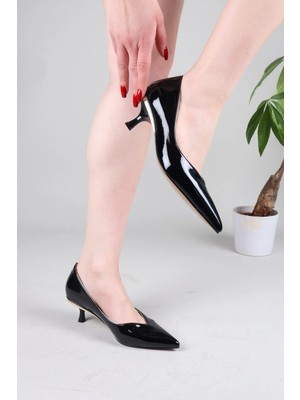 Birikon Teresy V Dekolteli Stiletto Siyah
