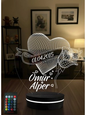 Eymi Design Sevgililer Günü Hediyesi 16 Renkli Kumandalı