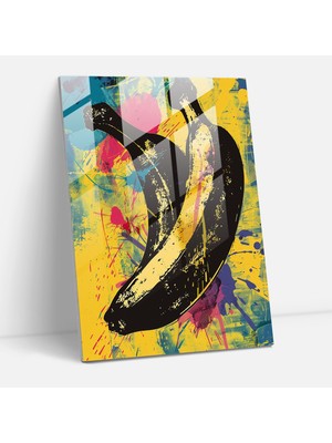 Popcasso Farklı Muz Temalı Cam Tablo - Velvet Underground Ilhamlı Modern Sanat Tasarımı - Cam Duvar Tablosu