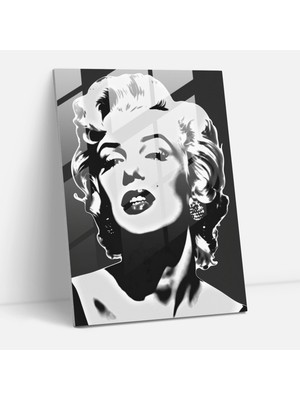 Popcasso Marilyn Monroe Konulu Modern Sanat Cam Tablo - Temperli Cam Tablo