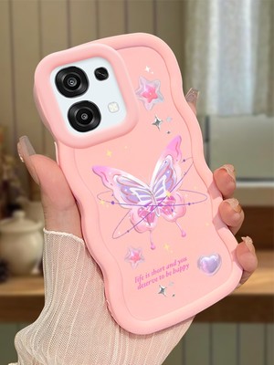 HONTINGA Oppo F31 5g Uyumlu Kılıfı Düşüme Önleyici Basitlik Anti Düşme Darbeye Dayanıklı Basit Pembe Yumuşak Silikon Telefon Kılıfı Kelebek Desen K9-0071
