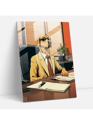 Popcasso Hayvanlar Insanlar Gibi Giyinmiş Temperli Cam Tablo - Inanılmaz Figürlerin Sanatıyla Duvar Dekorasyonu