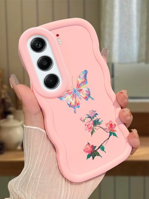HONTINGA Tecno Camon 40 Pro 5g Uyumlu Kılıfı Düşüme Önleyici Basitlik Anti Düşme Darbeye Dayanıklı Basit Pembe Yumuşak Silikon Telefon Kılıfı Kelebek Desen K9-0074