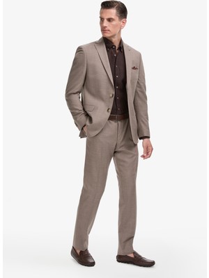 Cacharel Erkek Açık Kahverengi Slim Fit Takım Elbise 50324874-VR002