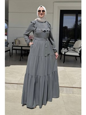 Rabia Şamlı Bade Elbise Küf Yeşili