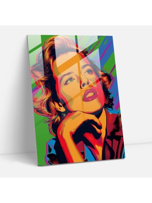 Popcasso Andy Warhol Tarzında Cam Tablo - Pop Art Portresi - Modern Sanat Öğesi