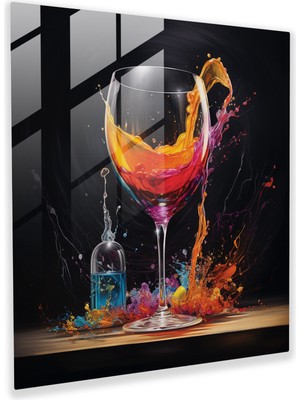 Popcasso Dinamik Leopar Temperli Cam Tablo - Modern Tarzda Duvar Süsleme