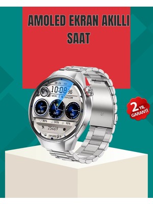 Calperia Metal Gövdeli Amoled Akıllı Saat – Kan Oksijen, Nabız ve Arama Fonksiyonlu