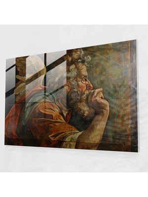 Popcasso Klasik Cam Tablo Yüksek Rönesans Tabloları - Klasizm Temalı Cam Duvar Tablosu