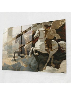 Popcasso Klasik Modern Sanat Cam Tablo - Modern Sanat Temalı Duvar Dekorasyonu