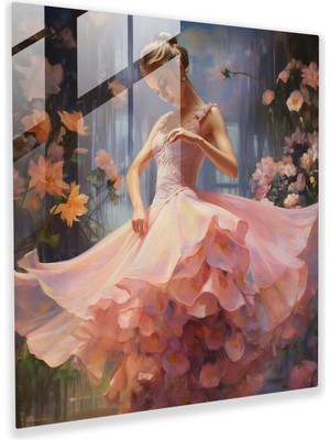 Popcasso Balerin Yağlı Boya Temperli Cam Tablo - Modern Sanat ile Balerin Teması