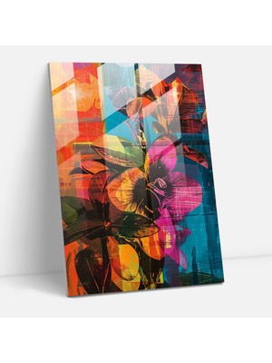 Popcasso Canlı Çiçekler Temperli Cam Tablo Sanatı - Duvar Dekorasyonu
