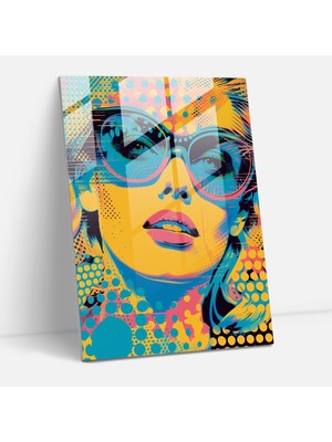 Popcasso Pop Art Desenler Temperli Cam Tablo Modern Sanat