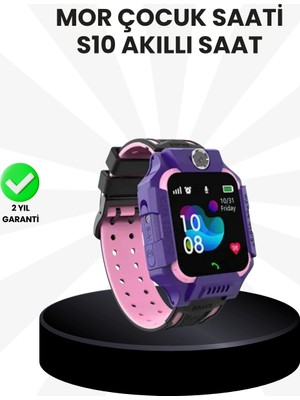 Calperia S10 Akıllı Çocuk Saati Mor Model Çift Yönlü Konuşma ve Sos Fonksiyonu