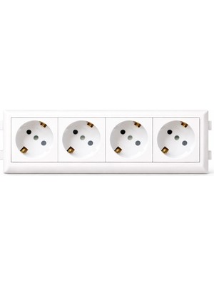 Has Light Kablo Kanalı 100X50 Için Dörtlü Çerçeveli Priz