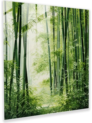 Popcasso Asya Bambu Ormanı Temperli Cam Tablo - Asya Temalı Duvar Dekoru