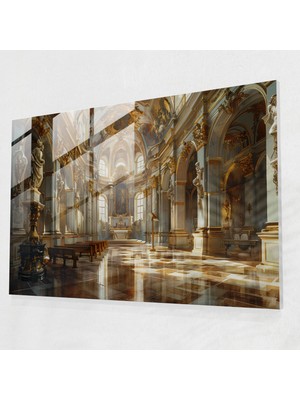 Popcasso Barok Tarzı Modern Sanat Cam Tablo Duvar Dekorasyonu