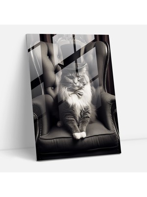 Popcasso Hayvanlar Insanlar Gibi Giyinmiş Temperli Cam Tablo Sanatı - Eğlenceli Tasarım ile Dekoratif Cam Duvar Tablosu