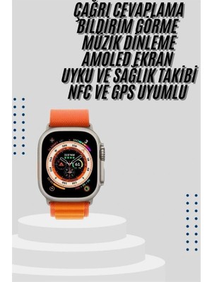 Calperia Akıllı Saat Bleutooth Bağlantılı Akıllı Saat Amoled Ekran 49 mm