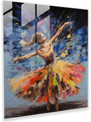 Popcasso Canlı Ballerina Temperli Cam Tablo - Duvar Dekorasyonu