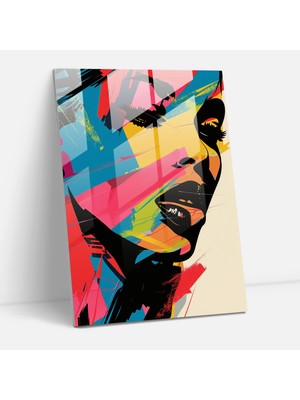 Popcasso Cesur Tipografi ile Modern Sanat Tasarımı Cam Tablo - Andy Warhol Temalı Dekoratif Parça