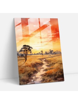 Popcasso Afro Temalı Cam Tablo - Dekoratif Duvar Sanatı