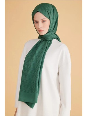 Belli Geometrik Desen Fresh Safir Zümrüt Yeşili Şal 3 25