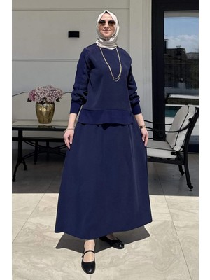 Rabia Şamlı Ipek Modal Takım Lacivert