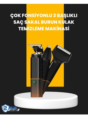 Calperia Usb-C Şarjlı 3 In 1 Erkek Bakım Cihazı – Sessiz Motorlu Saç ve Sakal Kesme Makinesi
