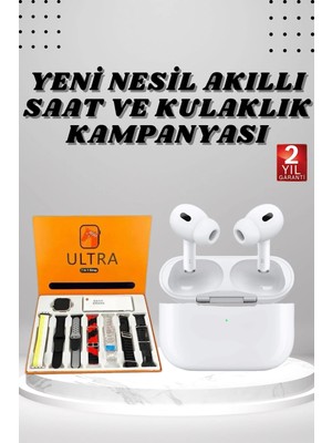 Calperia 7 Kordonlu Akıllı Saat ve Yeni Nesil Kulaklık Dokunmatik Ekran Android ve Ios Uyumlu