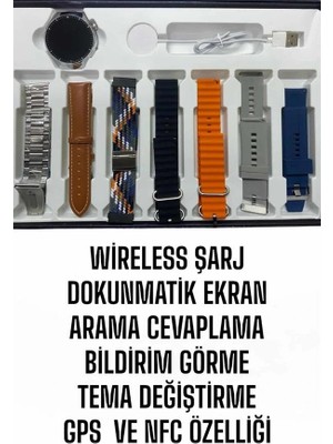 Calperia Akıllı Saat 7 Kordonlu Yeni Nesil Arama Cevaplayan Çok Fonksiyonlu
