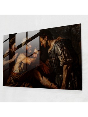 Popcasso Caravaggio Tarzı Cam Tablo Yoğun Sanat Detayı ile Ev Dekorasyonu Için Şık Seçim