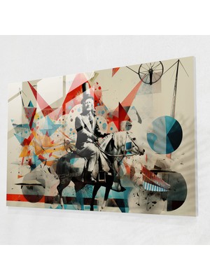 Popcasso Soyut Sirk Cam Duvar Tablosu - Modern Sanat ile Duvar Dekorasyonu