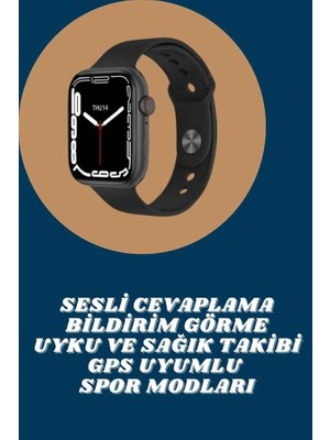 Calperia Akıllı Saat Tema Değiştirme Uyku ve Sağlık Takibi Sesli Asistan Bildirim Görme
