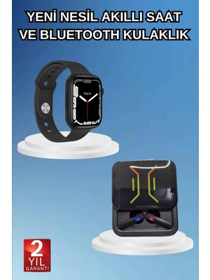 Calperia Bluetooth Bağlantılı Kablosuz Kulaklık ve Yeni Nesil Akıllı Saat 5.0 Bluetooth