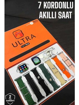 Calperia Akıllı Saat 7 Kordonlu Metal,plastik ve Hasır Kordon Seçeneği