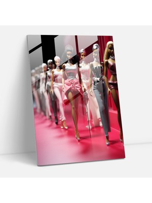 Popcasso Moda Barbie Cam Tablo Sanatı - Dekoratif Cam Tablo