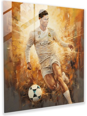 Popcasso Cristiano Ronaldo Temalı Cam Tablo Sanatı - Ev Dekorasyonu