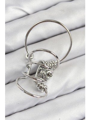 Kocadal Mht Pirinç Halkalı Model Gümüş Renk Kıkırdak Küpe Mht