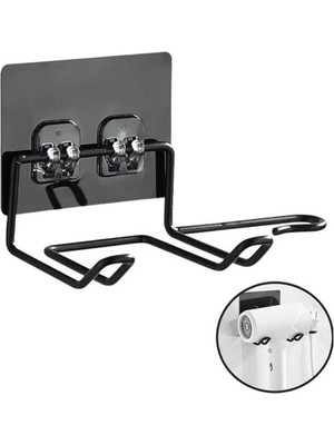 Calperia Fön Makine Askısı Siyah Yapışkanlı Fön Makine Tutucu (5047)